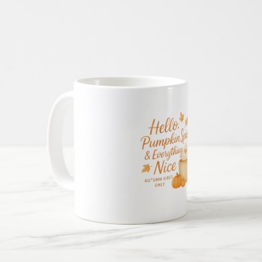 Hello, Pumpkin Spice & Everything Nice Fall Mug Koffiemok (Voorkant links)
