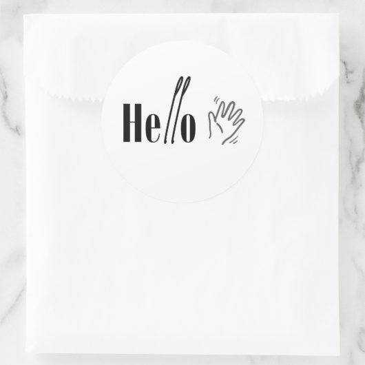 Hello Ronde Sticker (Tas)