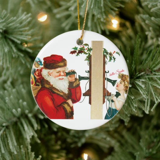 Hello Santa Keramisch Ornament (Boom)