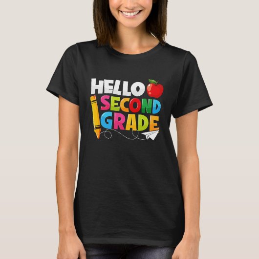 Hello Second Grade 2nd Grade Back To School Kids T-shirt (Voorkant)