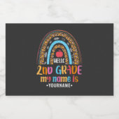 Hello Second Grade Back To School Gift Likeurfles Etiket (Enkel label)