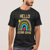 Hello Second Grade Boho Rainbow Leopard 100 Days O T-shirt (Voorkant)