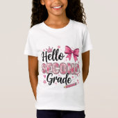 Hello Second Grade Coquette Bow Back To School T-shirt (Voorkant)