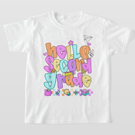 Hello Second Grade Coquette Bow Teacher Girl T-shirt (Laagn)