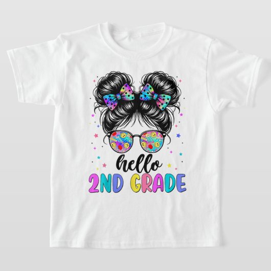Hello Second Grade Coquette Bow Teacher Girl T-shirt (Laagn)