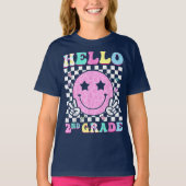 Hello Second Grade Coquette Bow Teacher Girl T-shirt (Voorkant)