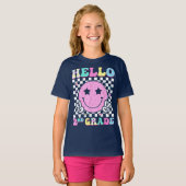Hello Second Grade Coquette Bow Teacher Girl T-shirt (Voorkant volledig)
