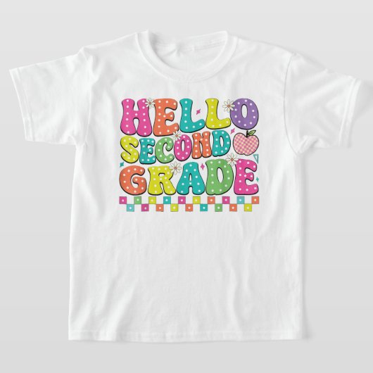 Hello Second Grade Coquette Bow Teacher Girl T-shirt (Laagn)