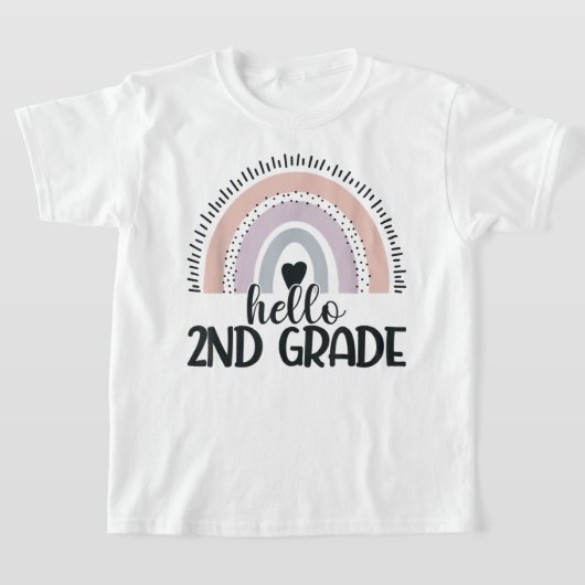 Hello Second Grade Coquette Bow Teacher Girl T-shirt (Laagn)