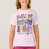 Hello Second Grade Coquette Bow Teacher Girl T-shirt (Voorkant)