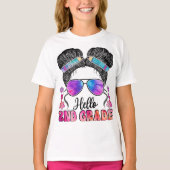Hello Second Grade Coquette Bow Teacher Girl T-shirt (Voorkant)