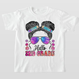 Hello Second Grade Coquette Bow Teacher Girl T-shirt