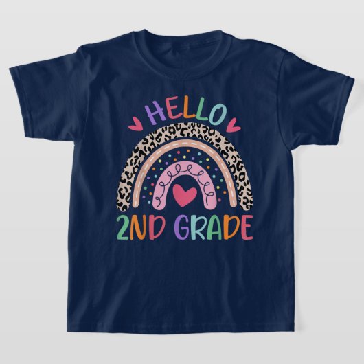 Hello Second Grade Coquette Bow Teacher Girl T-shirt (Laagn)