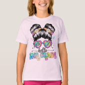 Hello Second Grade Coquette Bow Teacher Girl T-shirt (Voorkant)