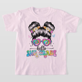 Hello Second Grade Coquette Bow Teacher Girl T-shirt