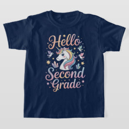 Hello Second Grade Coquette Bow Teacher Girl T-shirt