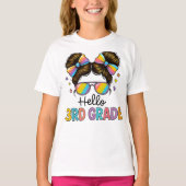 Hello Second Grade Coquette Bow Teacher Girl T-shirt (Voorkant)