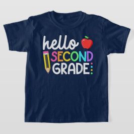 Hello Second Grade Coquette Bow Teacher Girl T-shirt