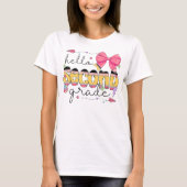 Hello Second Grade First Day Of School Coquette T-shirt (Voorkant)