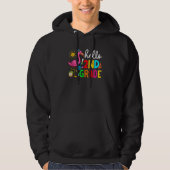 Hello Second Grade Flamingo Teacher Student Back T Hoodie (Voorkant)