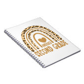 Hello Second Grade-Leopard Rainbow-Back to School Notitieboek (Rechterzijde)