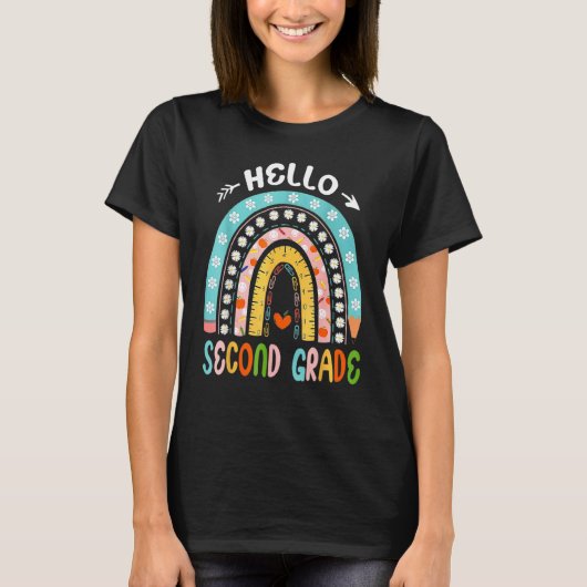 Hello Second Grade Rainbow Teacher Team 2nd Grade  T-shirt (Voorkant)