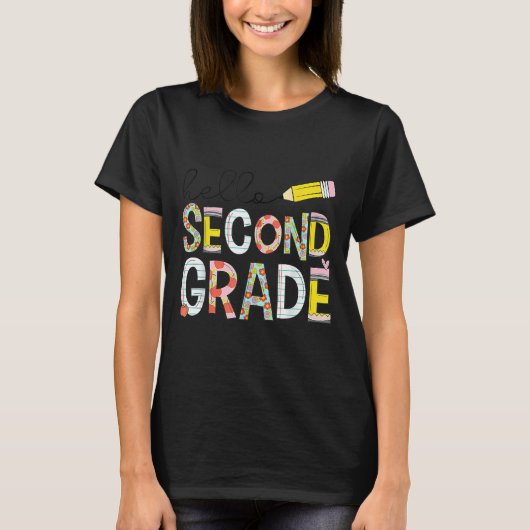 Hello Second Grade Team 2nd Grade Back To School T T-shirt (Voorkant)