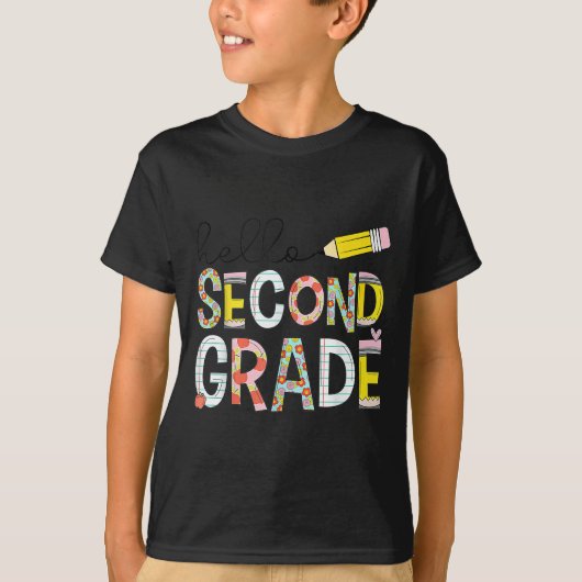 Hello Second Grade Team 2nd Grade Back To School T T-shirt (Voorkant)