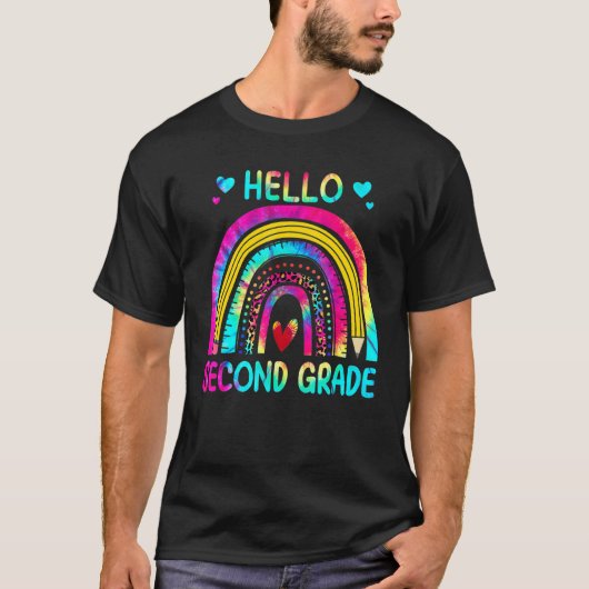 Hello Second Grade Team First Day Of School Tie Dy T-shirt (Voorkant)