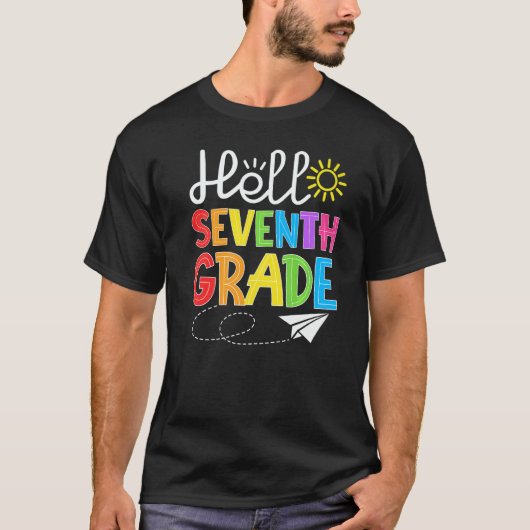 Hello Seventh Grade Fun 7Th Grade Backto School S T-shirt (Voorkant)