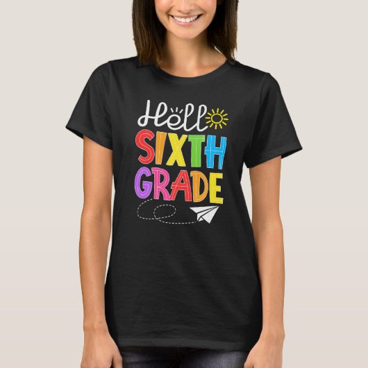 Hello Sixth Grade Fun 6Th Grade Back to School St T-shirt (Voorkant)