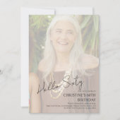 Hello Sixty Customizable Milestone Birthday Photo Kaart (Voorkant)