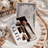 Hello SIXTY' Modern Photo Collage 60th Birthday Kaart