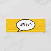 HELLO Spreekballon Pret Retro Stripboek Mini Visitekaartje (Voorkant)