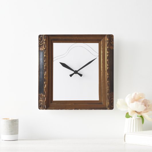 Hello Spring Floral Wreath Clock – A Celebration o Vierkante Klok (Huis)