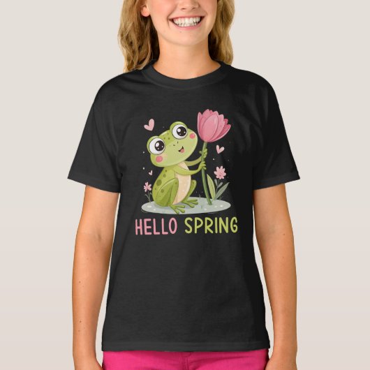 Hello Spring Frog, Nature Lover T-shirt (Voorkant)