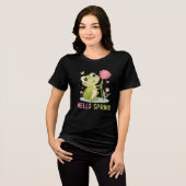 Hello Spring Frog, Nature Lover Tri-Blend Shirt (Voorkant volledig)