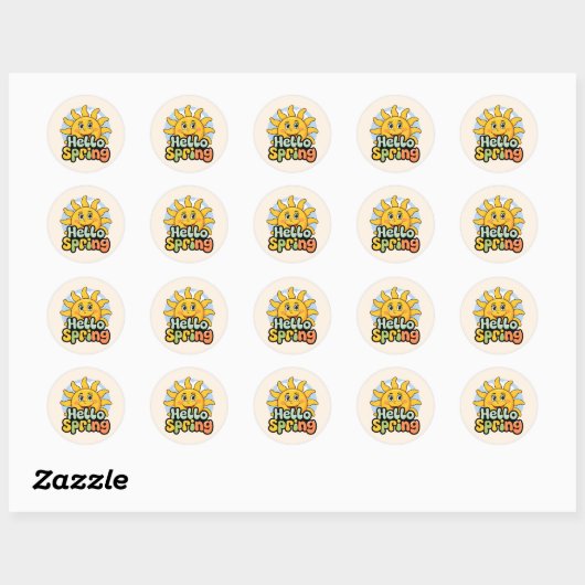 Hello Spring Ronde Sticker (Vel)