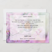 "Hello Spring" Spring Flowering Tree & Robin Bird Feestdagenkaart (Achterkant)