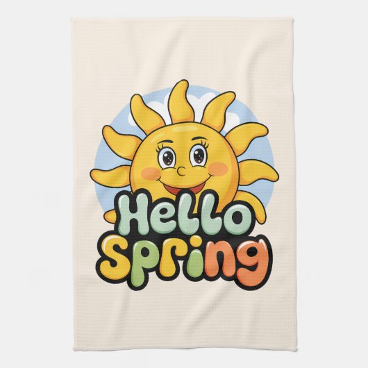 Hello Spring Theedoek (Verticaal)