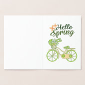 Hello Spring Vintage Bicycle Illustration Folie Kaarten (Binnen)