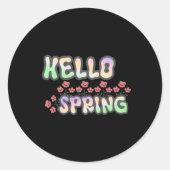 Hello Spring | with Fresh Floral Ronde Sticker (Voorkant)