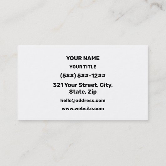 Hello / Sua s'dei in Khmer / Cambodian Script Visitekaartje (Achterkant)