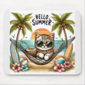 Hello Summer Beach Cat Muismat (Voorkant)