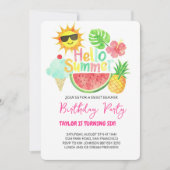 Hello Summer Birthday Party Feestdagenkaart (Voorkant)