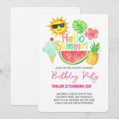 Hello Summer Birthday Party Feestdagenkaart (Voorkant / Achterkant)