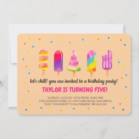 Hello Summer Birthday Party Kaart (Voorkant)