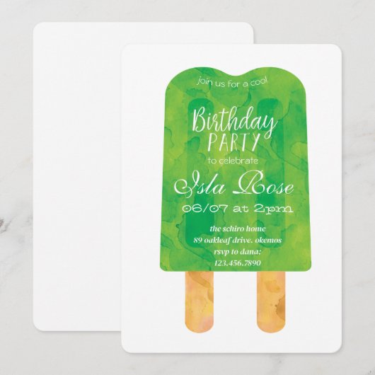 Hello Summer Birthday Party Kaart (Voorkant / Achterkant)