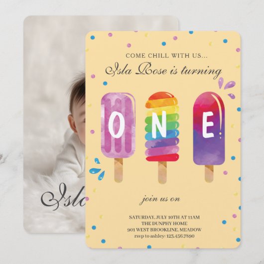 Hello Summer Birthday Party Kaart (Voorkant / Achterkant)