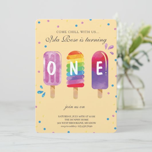 Hello Summer Birthday Party Kaart (Staand voorkant)